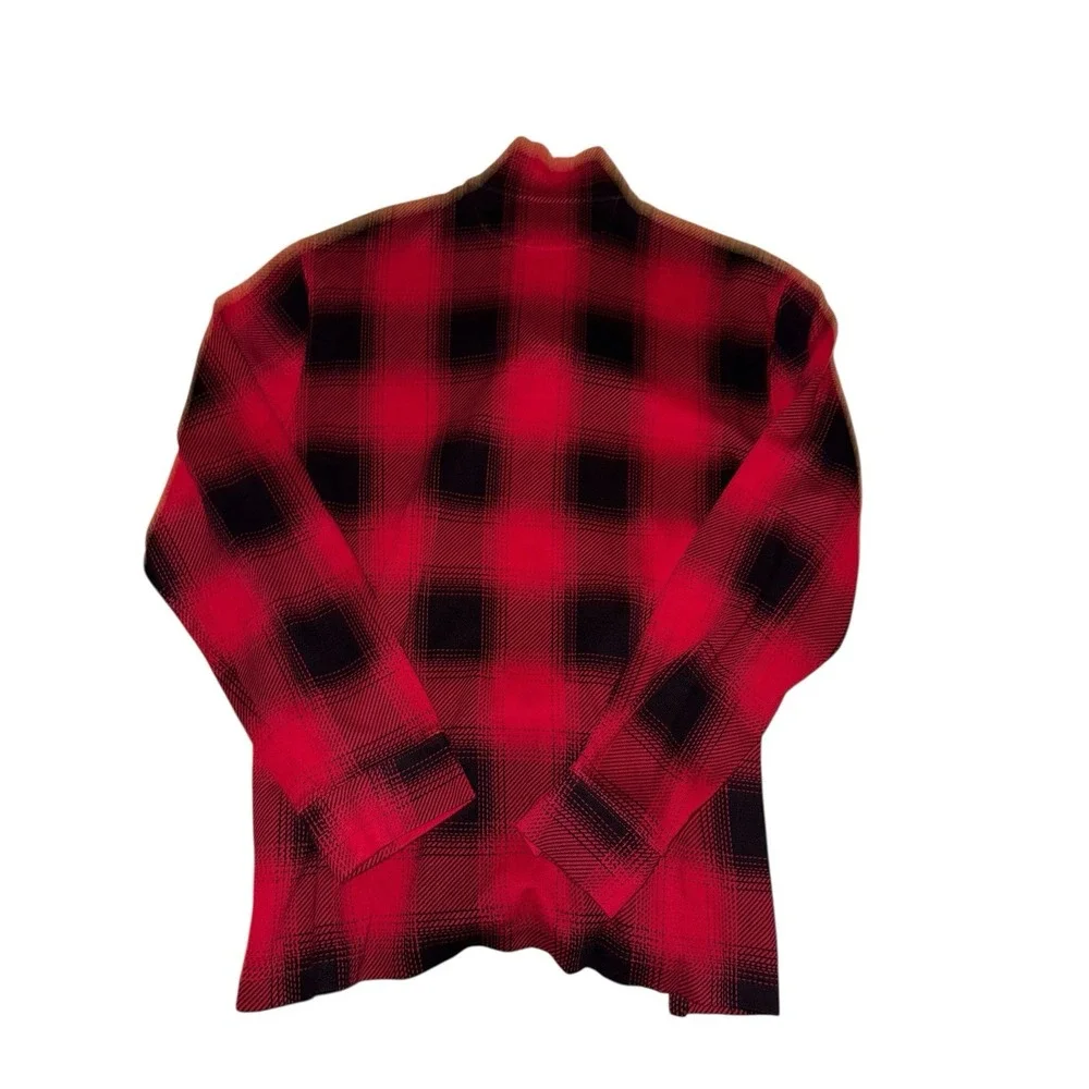 Polo Ralph Lauren‎ Pullover Men Extra XL  Red Buffalo Plaid Quarter Zip Sweater